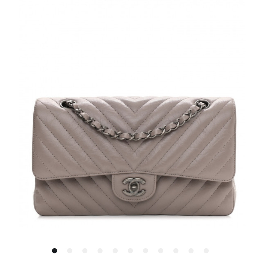 SOLD SOLDGrey Chanel calfskin bag medium double flap